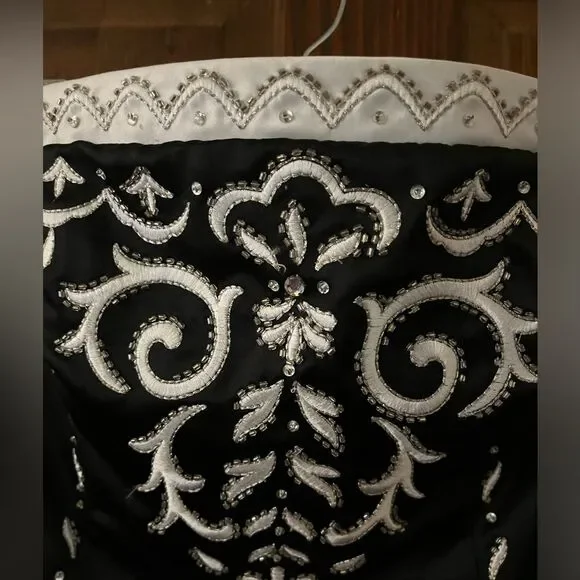 NIKI By Niki Livas Black White Dress Sz 7/8 Juniors  Y2K Prom-Formal - Picture 6 of 8